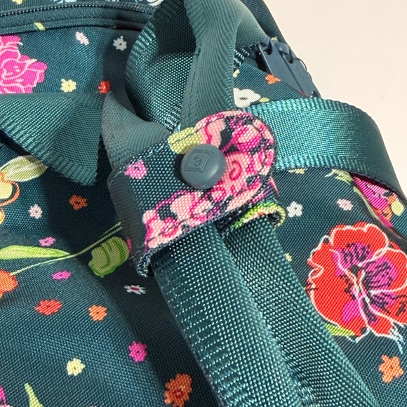 Vera Bradley Teal Floral Rolling Travel Bag - Picture 8 of 16
